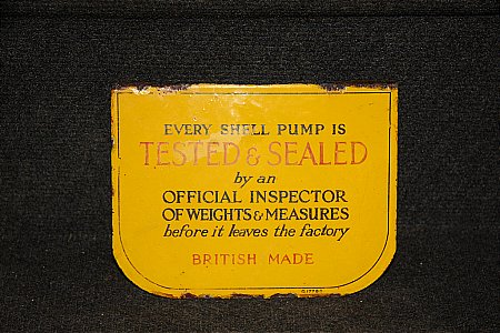 SHELL TESTED & SEALED PUMP PLAQUE - click to enlarge